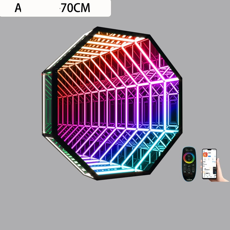 Modern Creative Abyss Mirror Colourful Wall Lamp Octagon