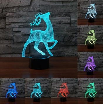 Deer 3D 7 Colour Touch Control LED Night Illusion Light