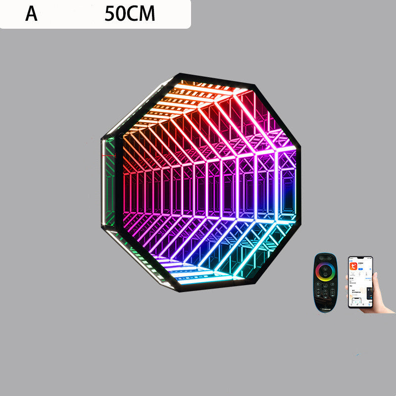 Modern Creative Abyss Mirror Colourful Wall Lamp Octagon