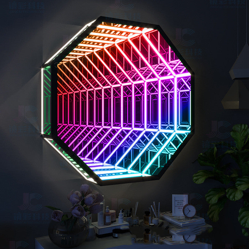 Modern Creative Abyss Mirror Colourful Wall Lamp Octagon