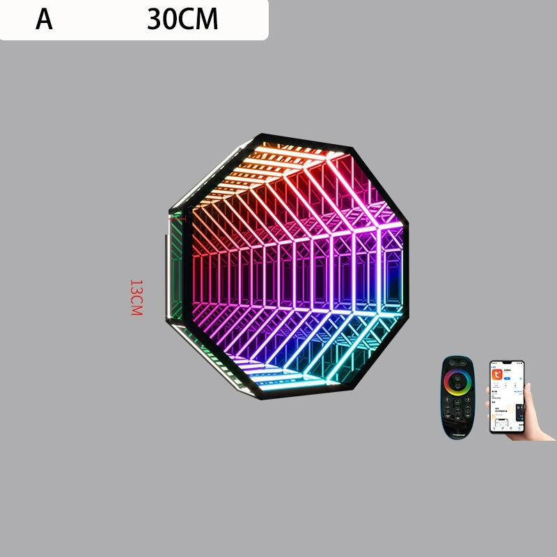 Modern Creative Abyss Mirror Colourful Wall Lamp Octagon