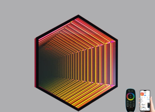 Modern Creative Abyss Mirror Colourful Wall Lamp Octagon